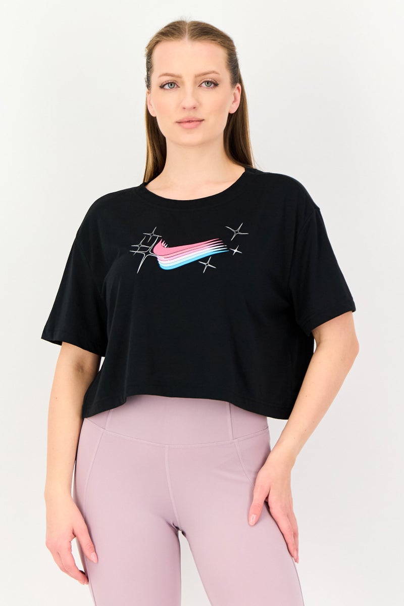 Nike Women Sportswear Fit Training Crop T-Shirt, Black - Image 1